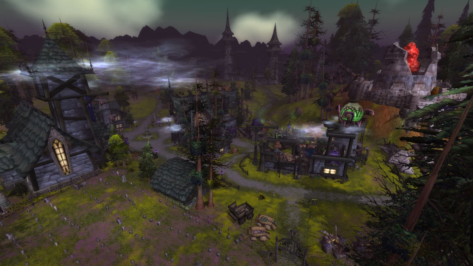 A reimagined Brill surrounded by dark forests and Forsaken structures