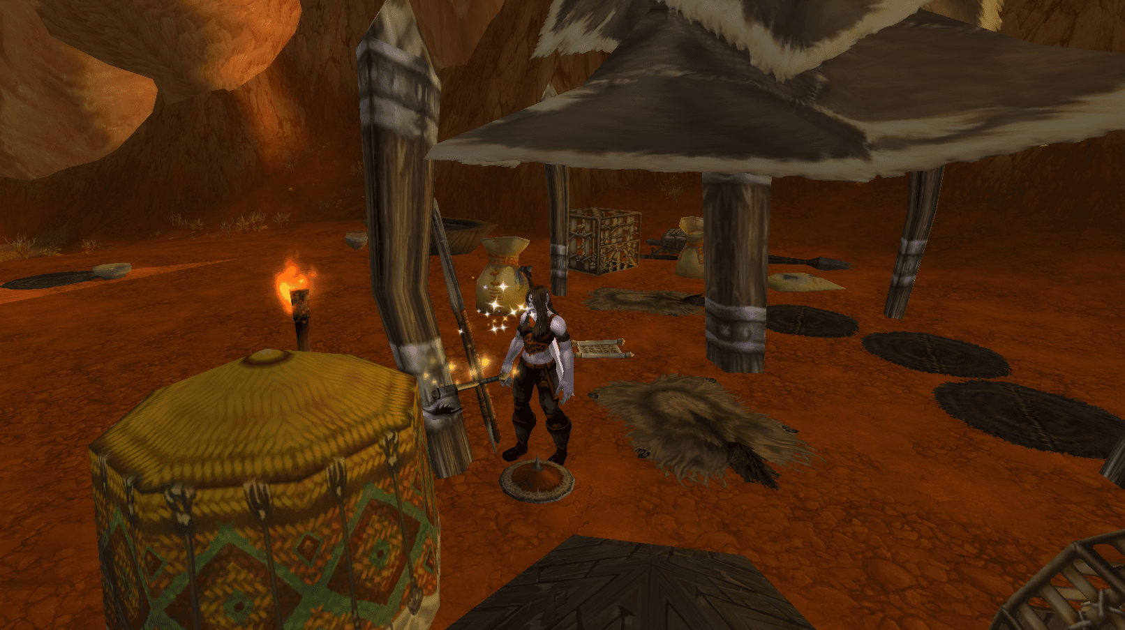 A sparkling Worldforged bag hidden inside a centaur camp